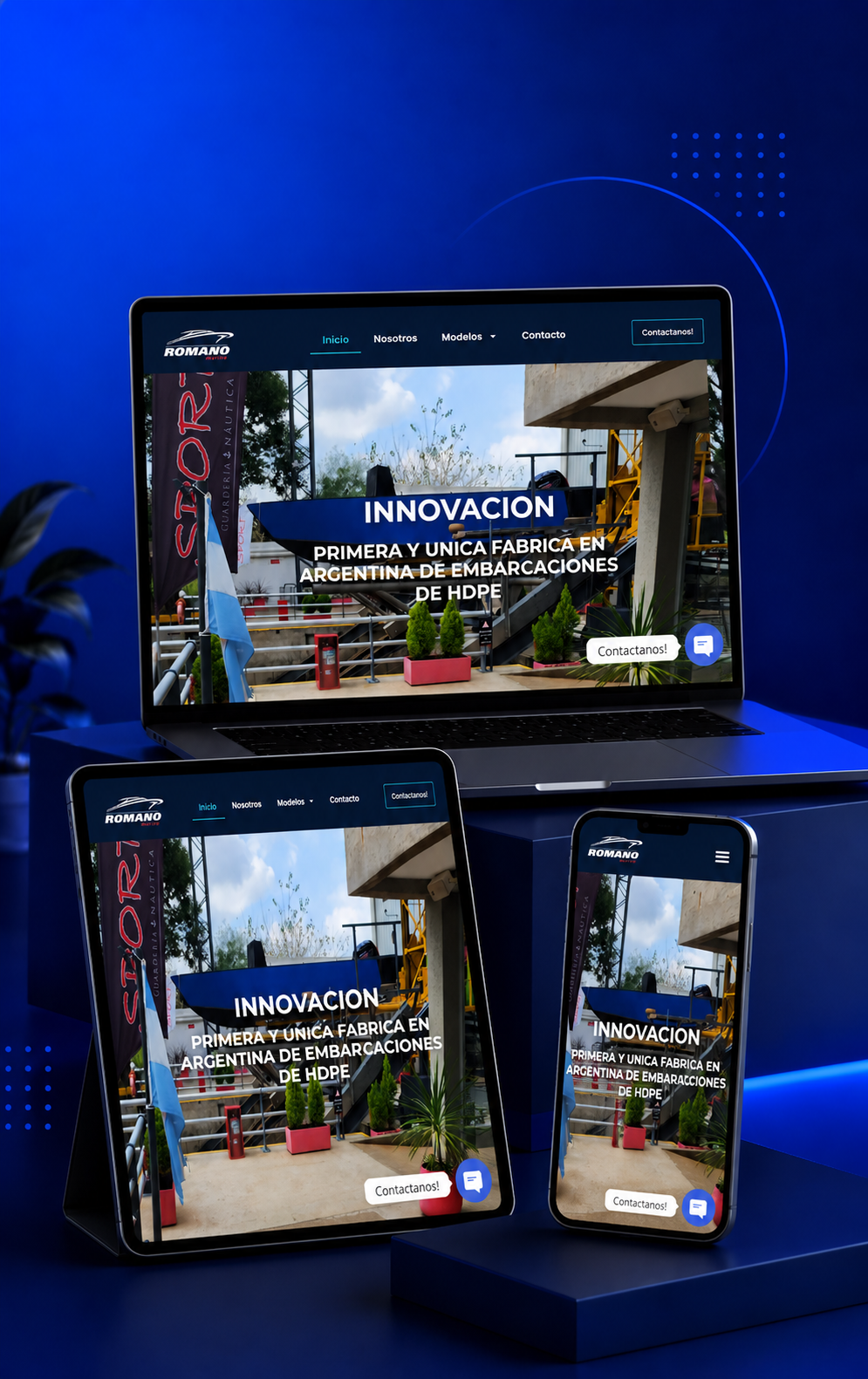Sitio web desarrollado para Romano Marine por Nahuel Acosta Dev